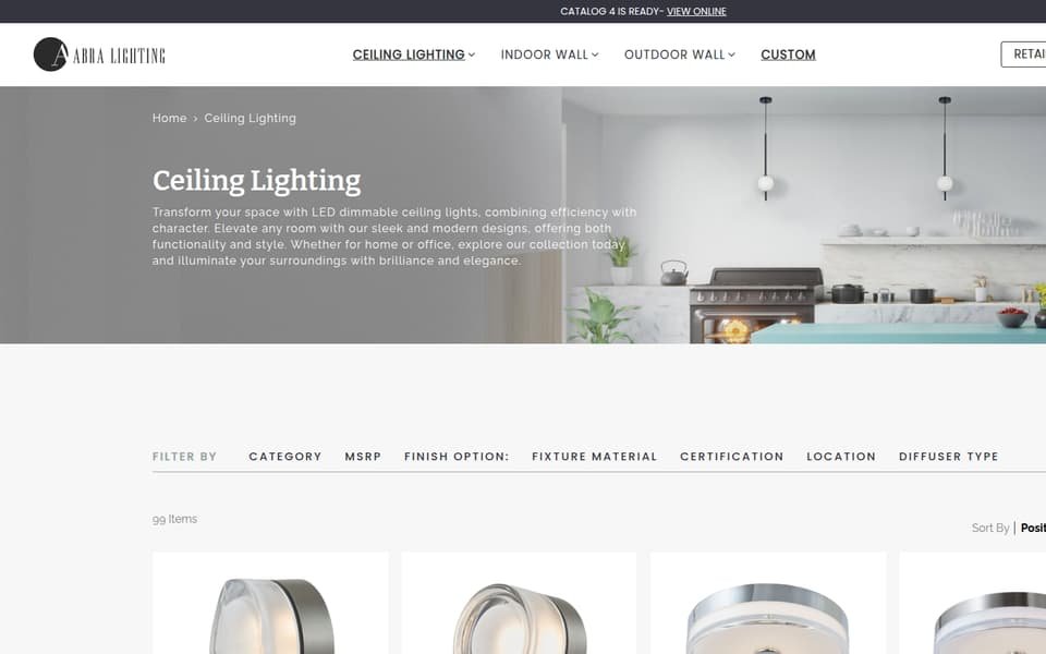 AbraLighting.com home page