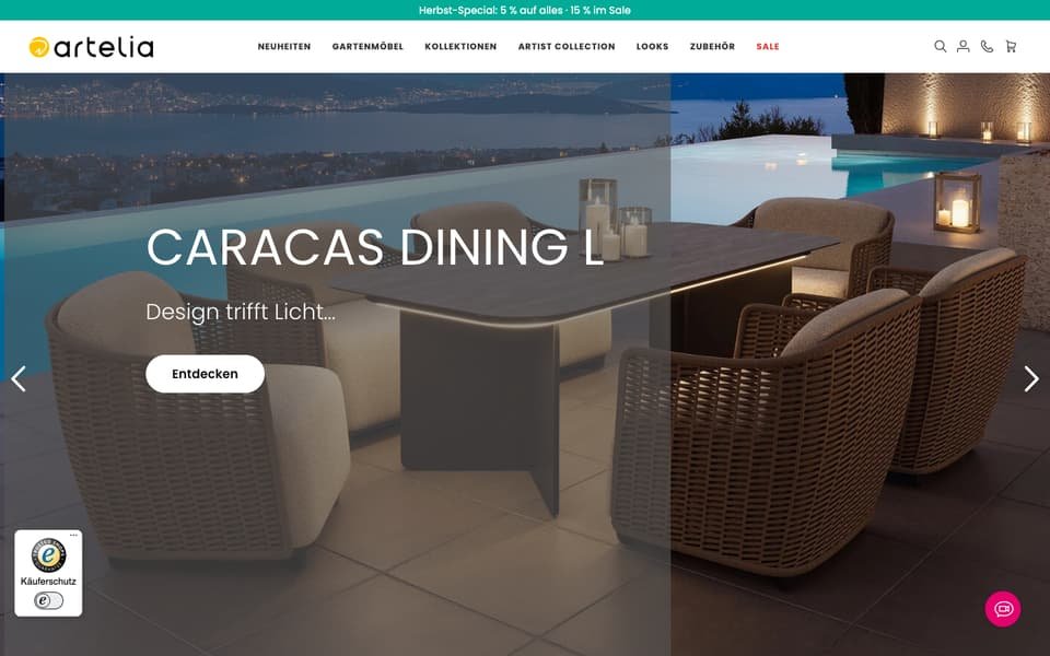 Artelia.de home page