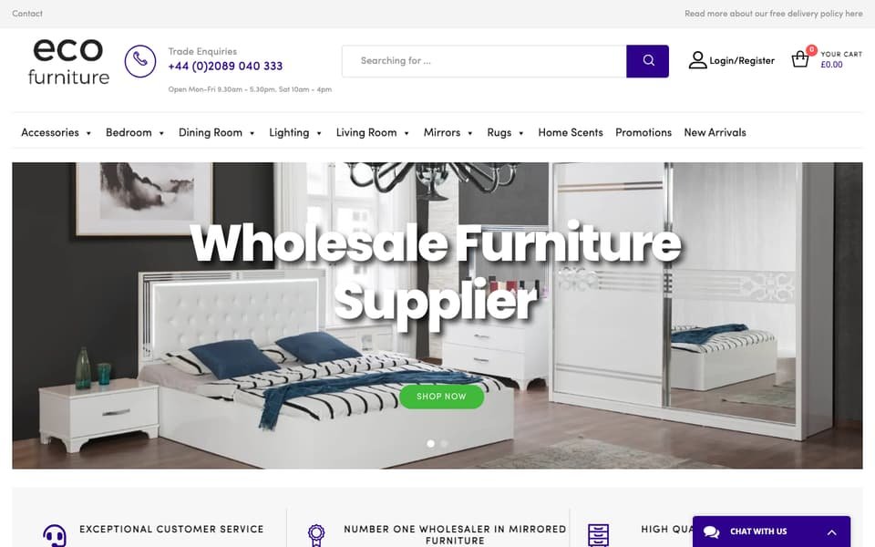EcoFurnishings.co.uk home page