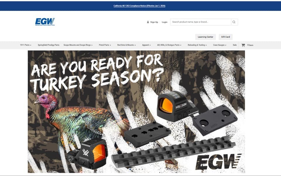 EGWGuns.com home page