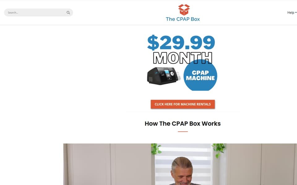 TheCPAPBox.com home page on Magento 2