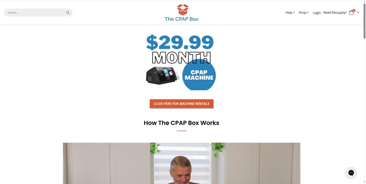 TheCPAPBox.com home page on Magento 2