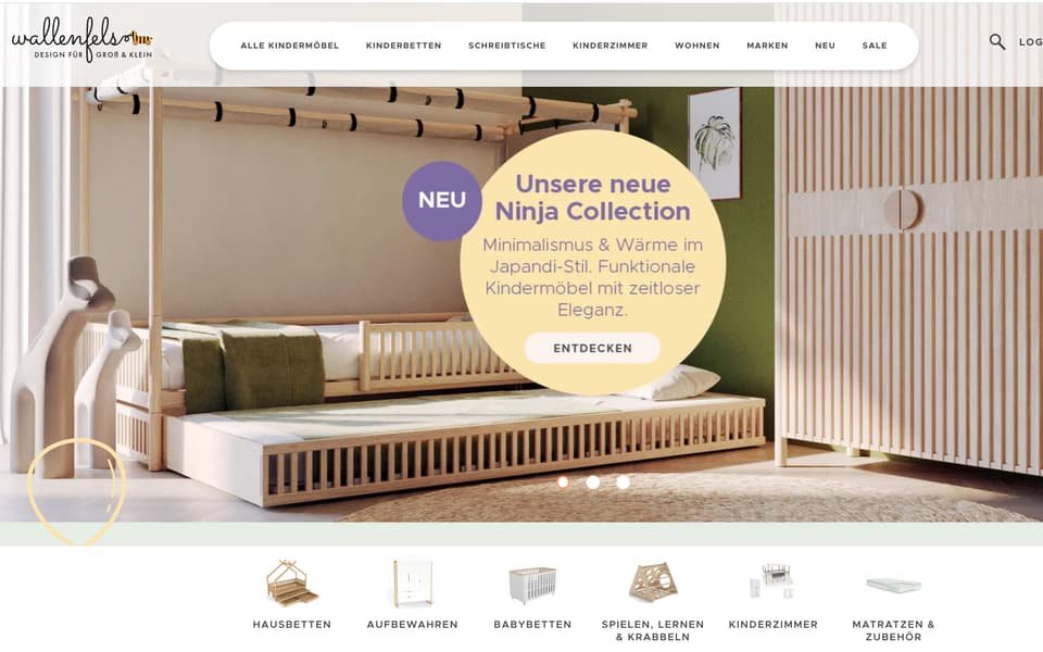 Wallenfels.com home page on Magento 2.4.4