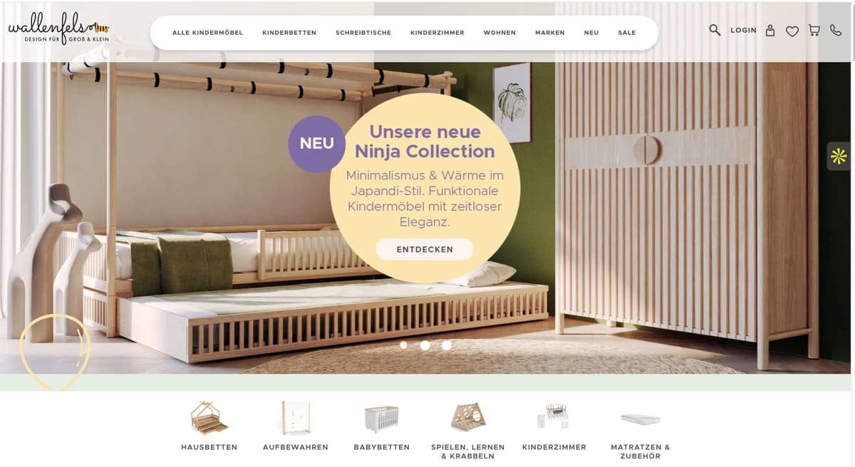 Wallenfels.com home page on Magento 2.4.4
